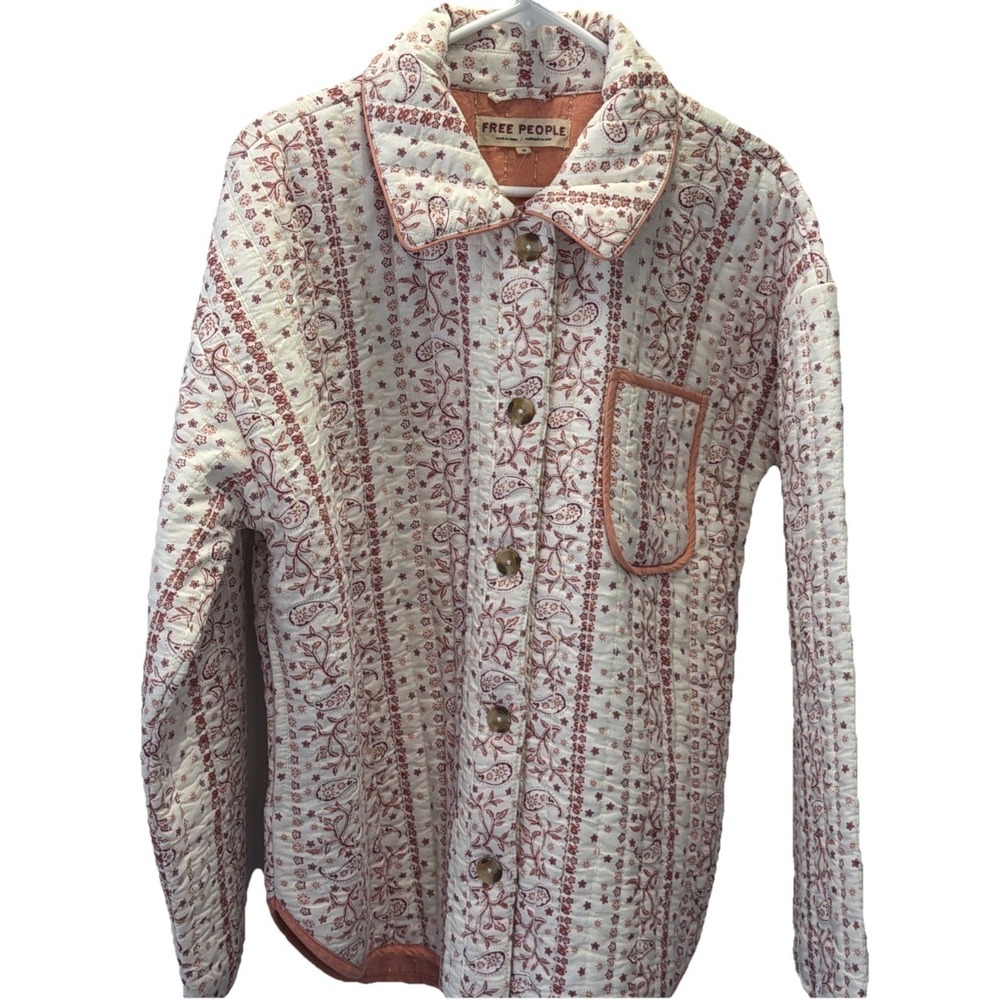 NWT Free People Alexie Jacket M Women Casual Floral Winter Spring Quilted Coat‎